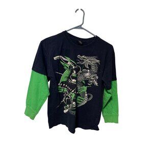 GWP Sport Boys Size Large 10 12 Long Sleeve Pullover Tshirt Tee Layered Graphic
